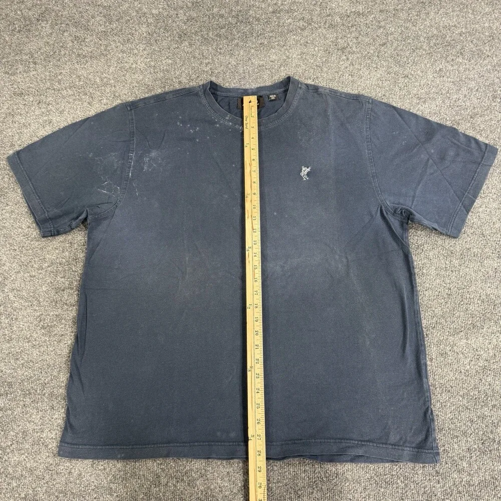 Ashworth Mens 2XL Navy Blue Golf T Shirt Embroidered Logo Distressed Faded
